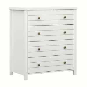 Harmony 4 Drawer White Chest of Drawers 38.5 in. x 31.25 in x 17.75 in.