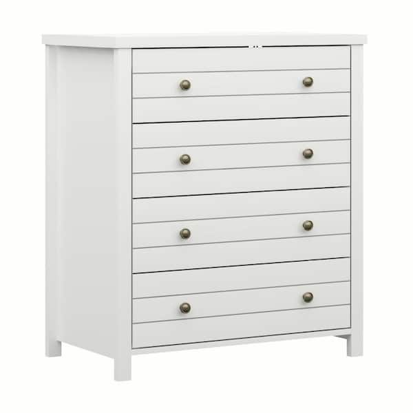 Hillsdale Furniture Harmony 4 Drawer White Chest of Drawers 38.5 in. x 31.25 in x 17.75 in.