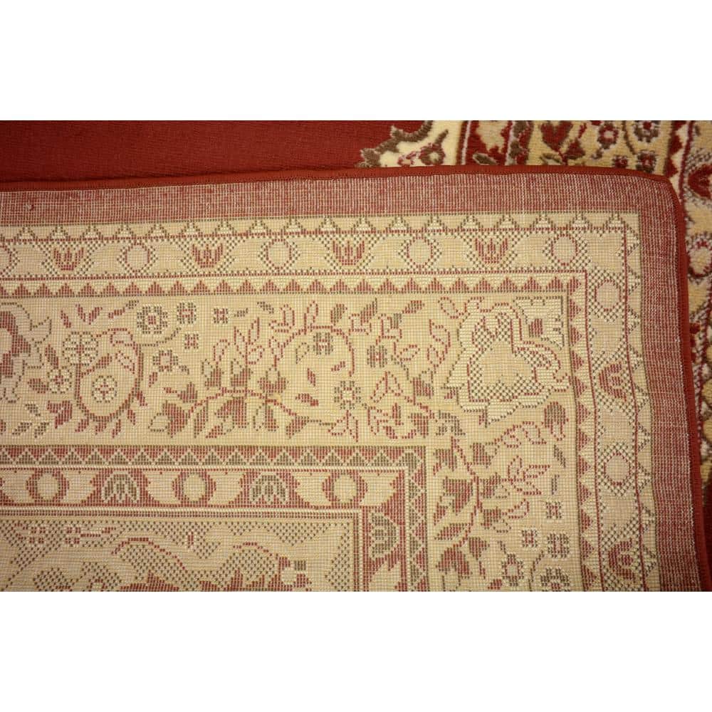 Burgundy Medallion Synthetic 8' x 10' Rectangular Rug