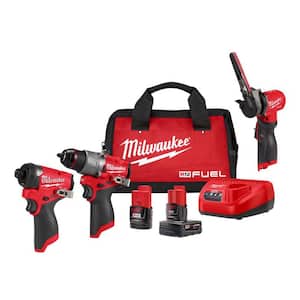 M12 FUEL 12-Volt Lithium-Ion Brushless Cordless 3/8 in. x 13 in. Bandfile with M12 2-Tool Combo Kit