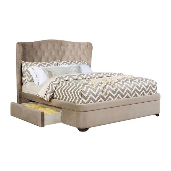 William's Home Furnishing Aoife Gray California King Bed Adjustable Corner Bed