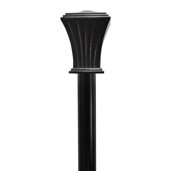 Home Decorators Collection 66 in. - 120 in. Telescoping 3/4 in. Single Curtain Rod Kit in Black with Fluted Urn Finial