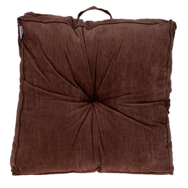 HomeRoots Brown Solid Polyester 24 in. x 24 in. Throw Pillow
