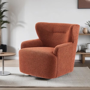 MIA Rust Fabric Swivel Accent Arm Chair