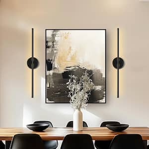 Rotate Black Dimmable Wireless Integrated LED Wall Sconce with Remote Sconce Wall Decor for Living Room 2-Pack