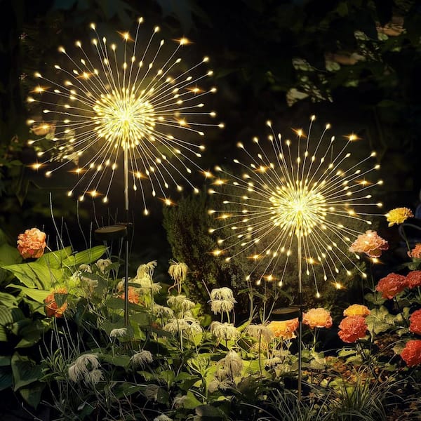 Garden Decor Outdoor Lights 120 LED 2 Pack, Solar Garden Lights
