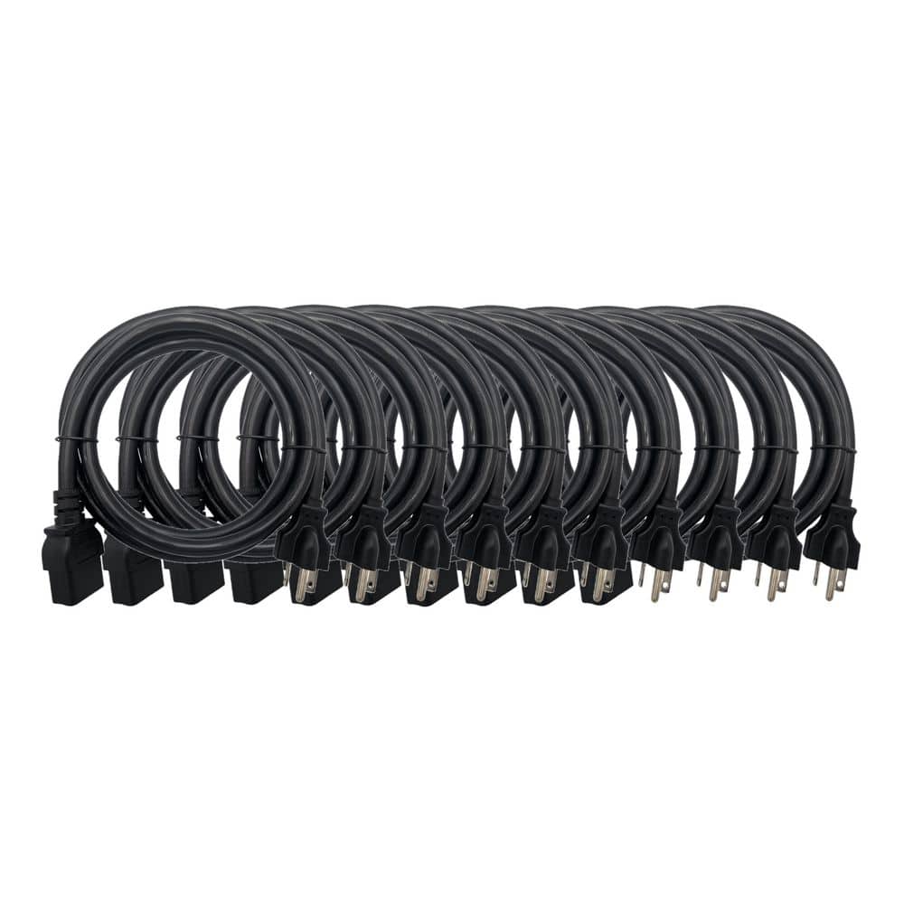 8 ft. 12/3 Heavy-Duty Indoor Power Cord (6-20P to C19) Black 10-Pack price history on PriceWatchPro