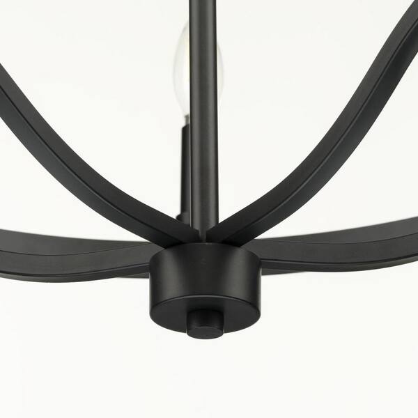 Progress Lighting Canaan 24 in. 5-Light Matte Black Urban Industrial Chandelier