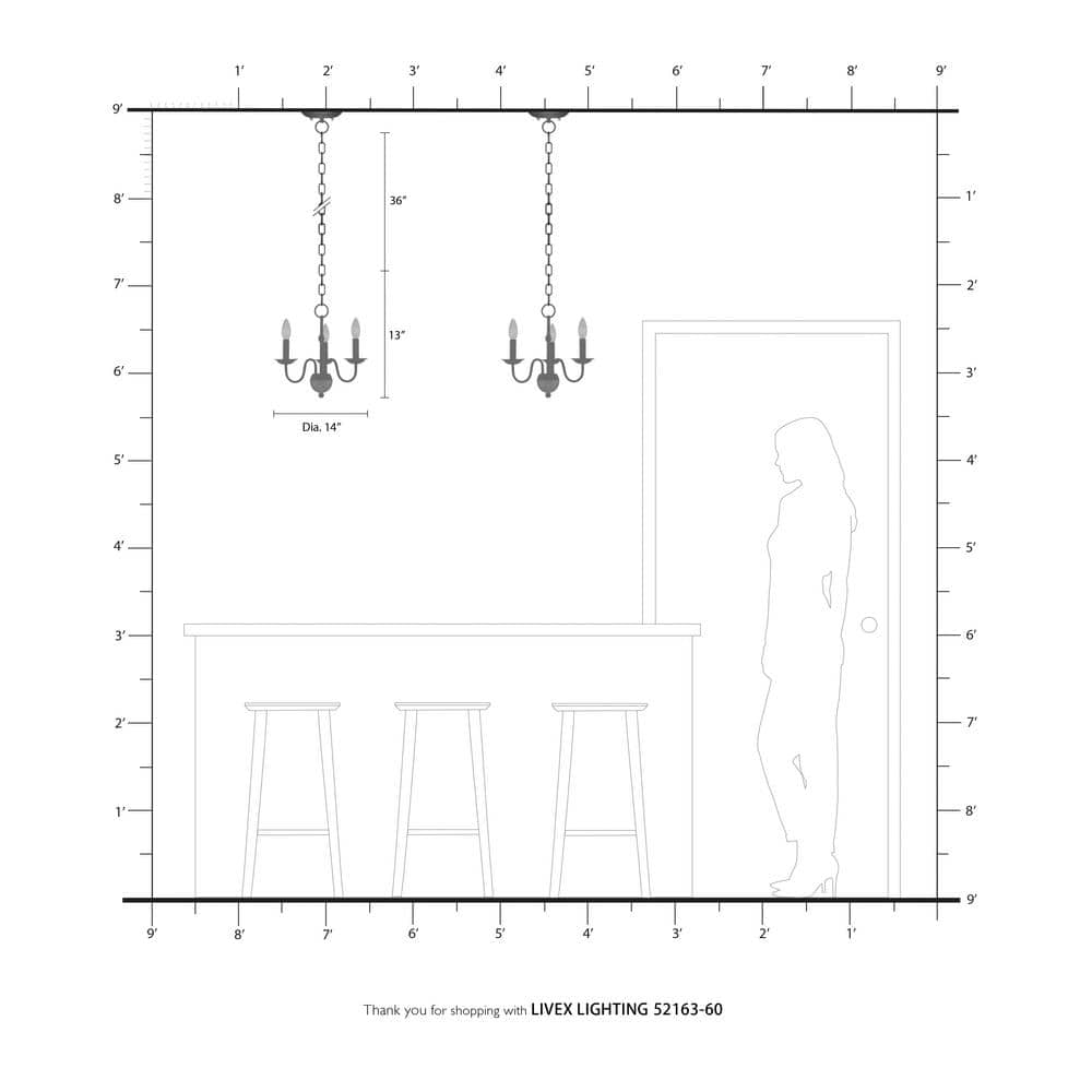 Windsor Antique White 3-Light Mini Chandelier with Steel Finish