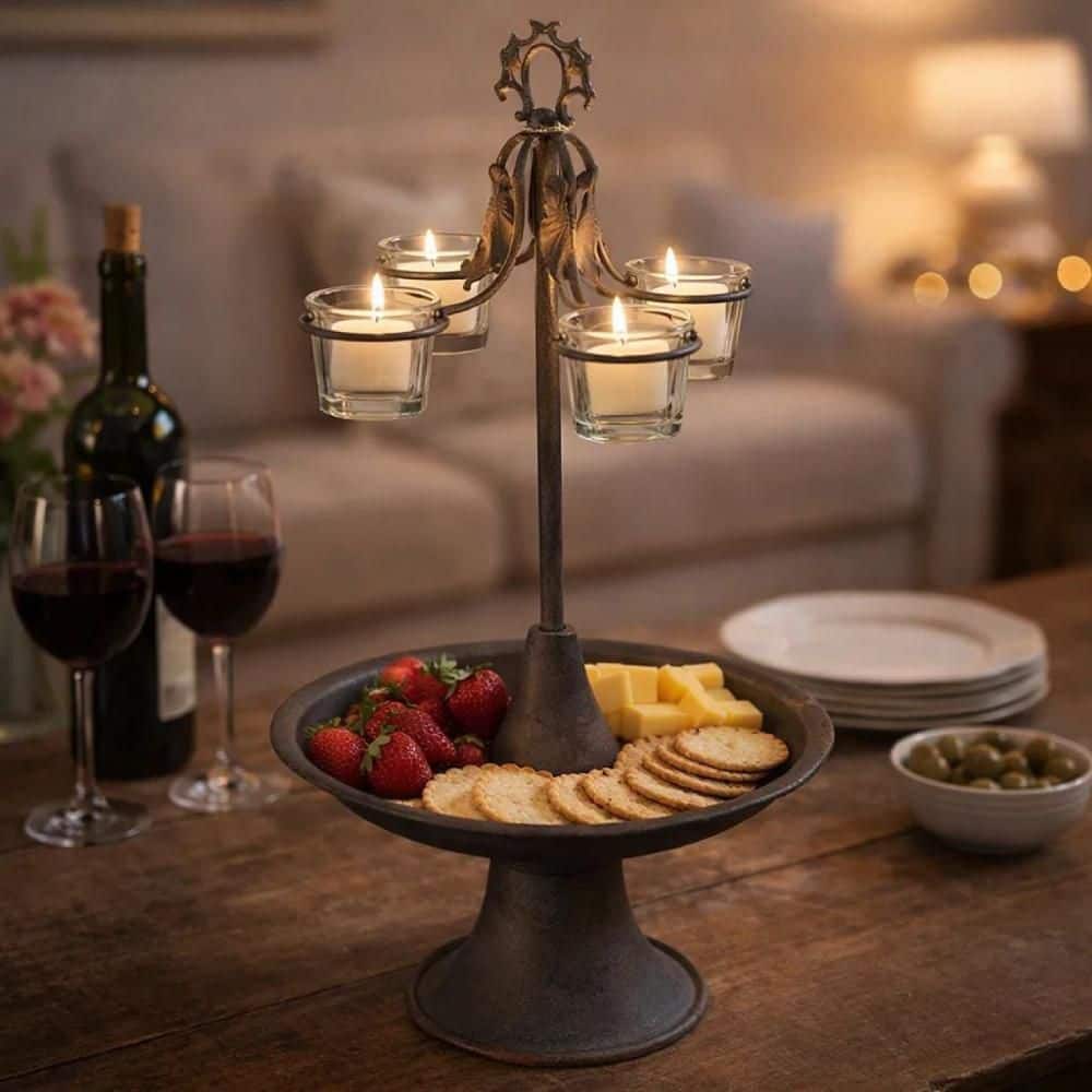 Fia Black and Clear Glass Candle holder with Metal Base price history on PriceWatchPro