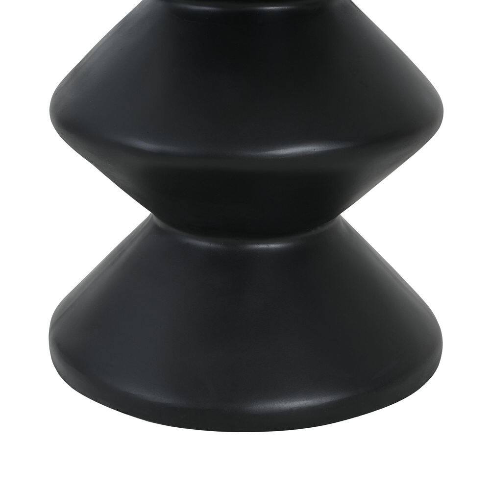 Beauden 13.75 in. Black Short Round Concrete End Table - thumbnail 6