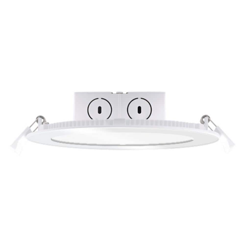 6 in. Canless 2700K, 65-Watt Equivalent, White Round Dimmable Flat LED Rece
