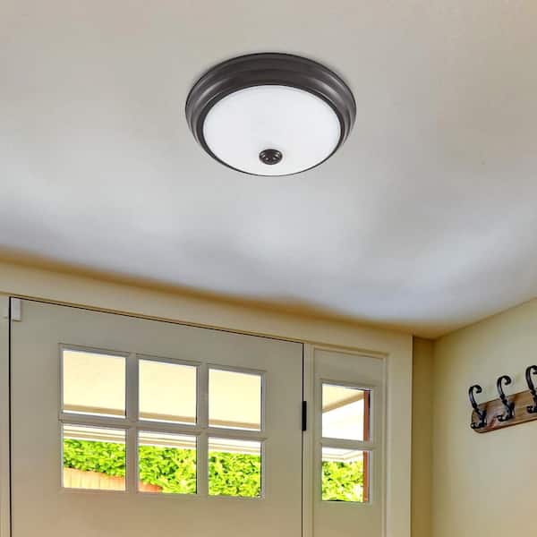 EnviroLite EnviroLite 11 in. Retro Oil Rubbed Bronze Dimmable Integrated LED Flush Mount for Kitchens