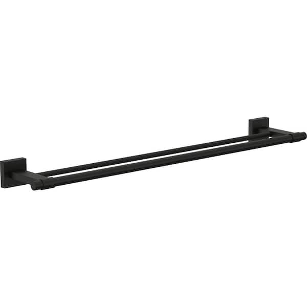 Franklin Brass Maxted 24 in. Wall Mount Double Towel Bar Bath Hardware Accessory in Matte Black