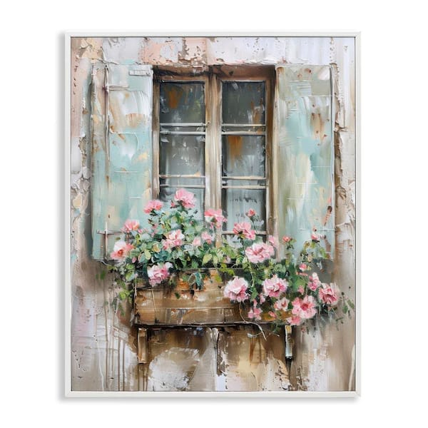 French Country Window by Arlington Prints White Framed Nature Giclee Art Print 20 in. x 16 in.