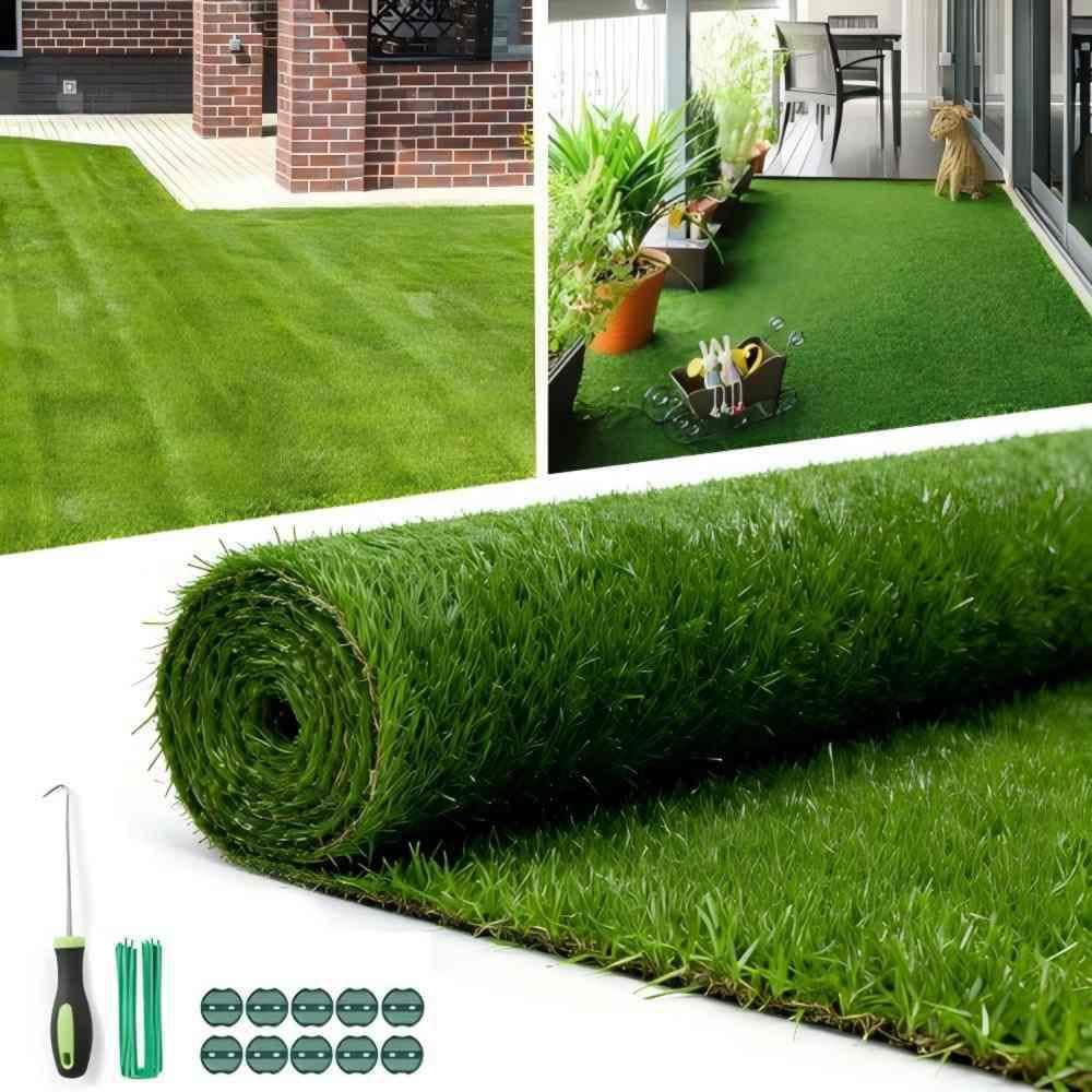 Deluxe 7 ft. x 15 ft. Green Artificial Grass Turf Thick Lawn Artificial Turf Carpet price history on PriceWatchPro