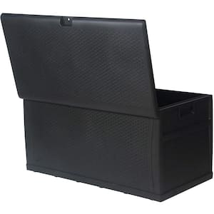 120 gal. Black Patio Plastic Deck Box Storage Container
