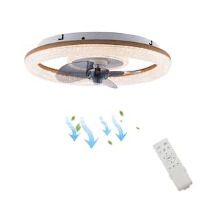 18.5 in. Modern Round Integrated LED Indoor White 6-Speed Reversible Motor Ceiling Fan with Remote