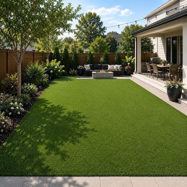 Mainstream 12 ft. Wide x Cut to Length Emerald Green Artificial Grass Turf