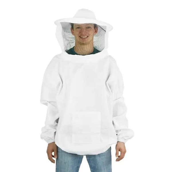 Unbranded Beekeeping Suit Breathable Bee-Proof Suit Smock Bee Outfit for Backyard and Bee Keeper White Beekeeping Supplies