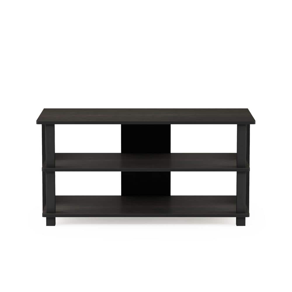 Espresso and Black 3-Tier TV Stand for 40" TV