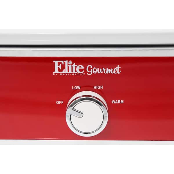 Elite Gourmet Casserole Slow Cooker with Locking Lid - Red, 3.5 qt