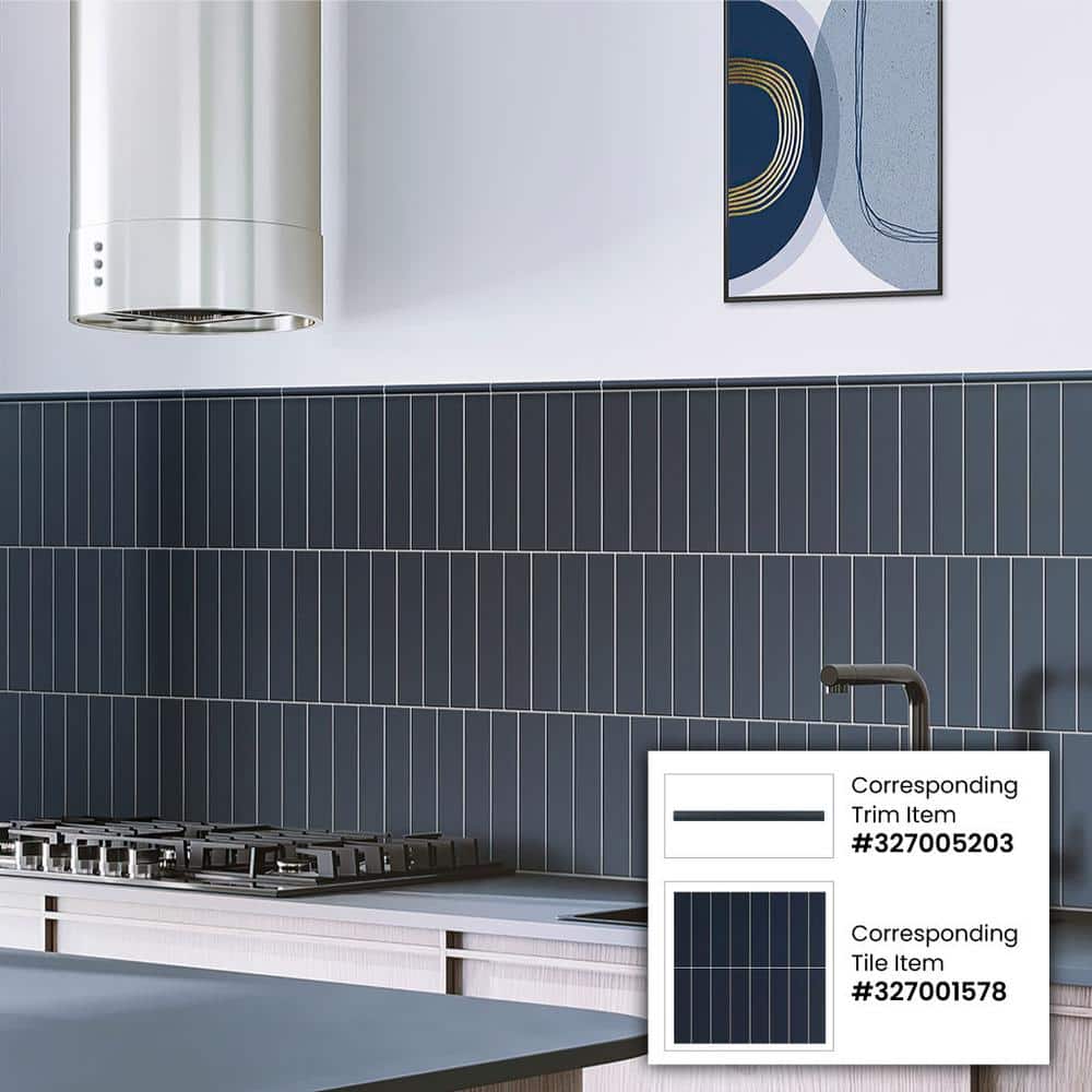 Matte Blue Ceramic Subway Tile 1.97'' x 7.87''