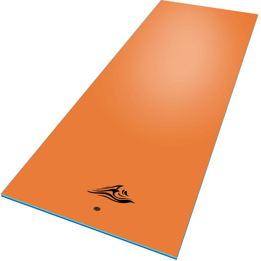 72 in. x 1.4 in. Orange Floating Mat 3-Layer XPE Pool Float Lily Pad, Water