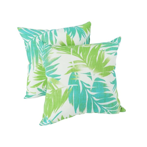 18 x 18 Green Tropical Outdoor Throw Pillows (2-Pack)