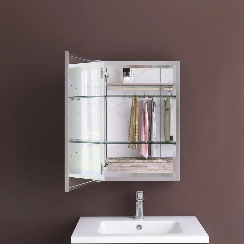 16 in. W x 24 in. H Rectangular Aluminum Medicine Cabinet with Mirror price history on PriceWatchPro