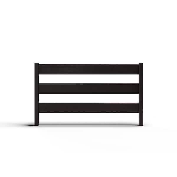 Natures Composites Composite Modern 3-Board Ranch Rail (4 ft. H x 5.75 ft. W) Raven (Black)