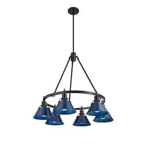 Orwell 6-Light Matte Black and Matte Navy Chandelier