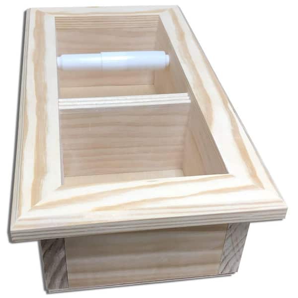 Brentwood-18  Recessed Wood Double Toilet Paper Holder