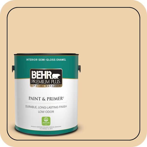 BEHR PREMIUM PLUS 1 gal. #300E-2 Calm Air Semi-Gloss Enamel Low Odor Interior Paint & Primer