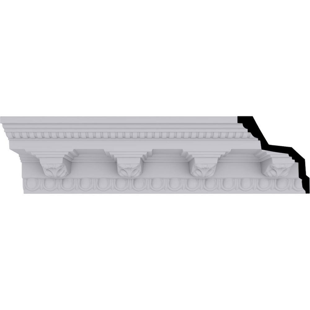 SAMPLE - Endurathane Attica Crown Moulding, 3 7/8"H x 3 5/8"P x 5 3/8"F x 12"L, Factory Primed