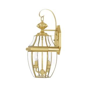 Monterey 2 Light Polished Brass Outdoor Wall Sconce
