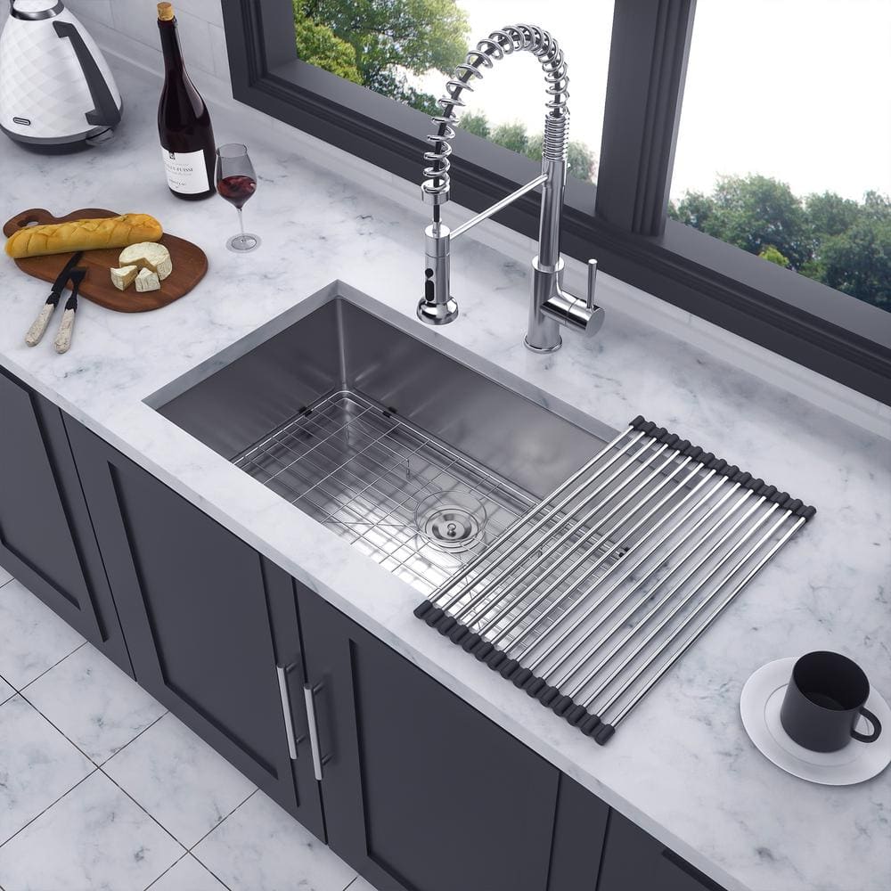 33'' Stainless Steel Undermount Single Bowl Kitchen Sink