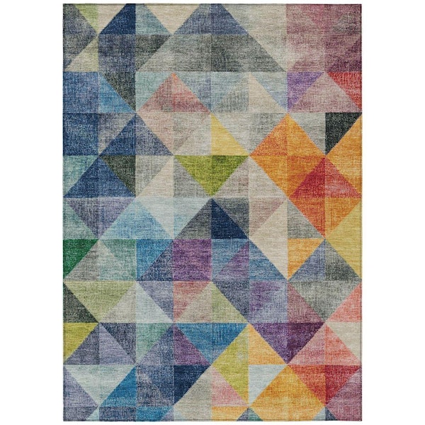 Chantille Machine Washable Indoor/Outdoor Abstract ACN2006 Putty 5 ft. x 7 ft. 6 in. Area Rug