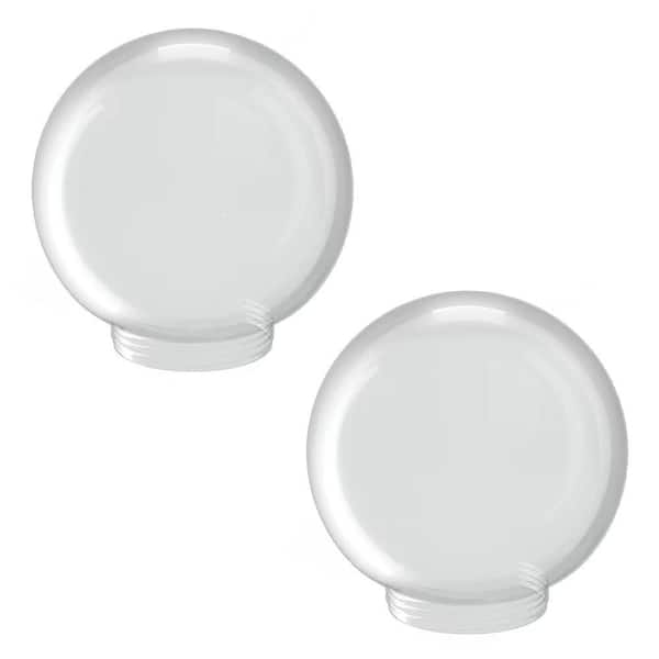 SOLUS 8 in. Smooth Acrylic White Globe with 3.24 in. Screw Neck (2-Pack) - Fixture Not Included