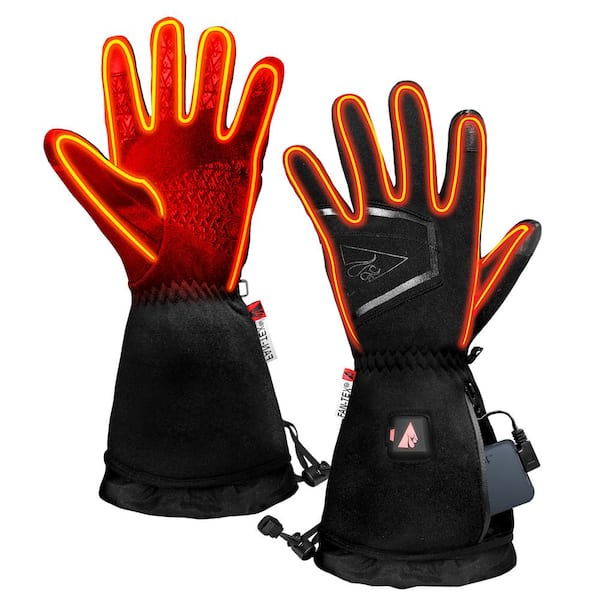 California Heat 12V Heated Wind & Water Proof Riding Gloves - Black