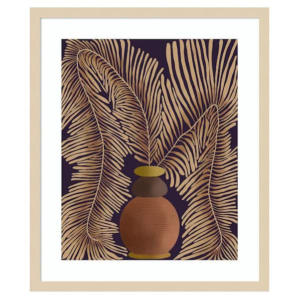 Amanti Art Leaf Concept I by Regina Morre 21 in. W x 25 in. H. Wood Framed Wall Art Print Framed in Brown