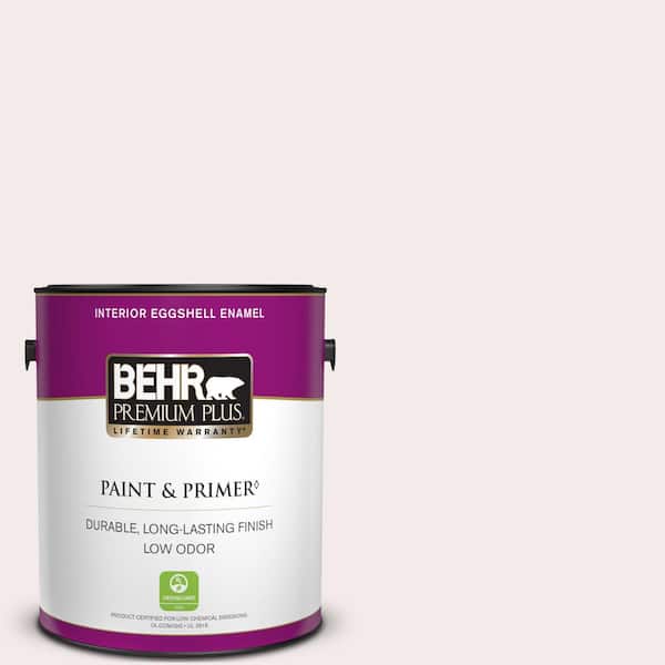 BEHR PREMIUM PLUS 1 gal. #680C-1 Wispy Pink Eggshell Enamel Low Odor Interior Paint & Primer