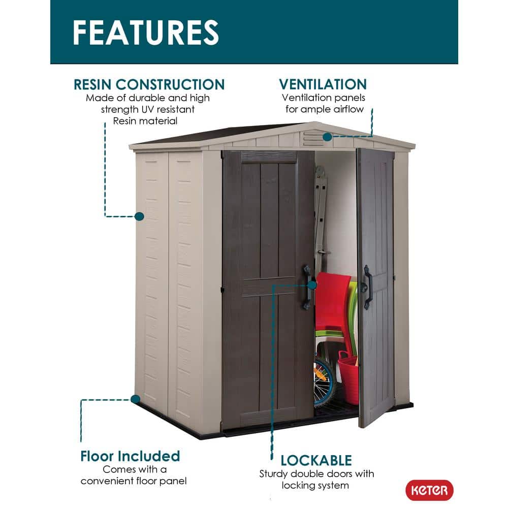 Keter 6' x 3' Taupe and Brown Resin Outdoor Storage Shed