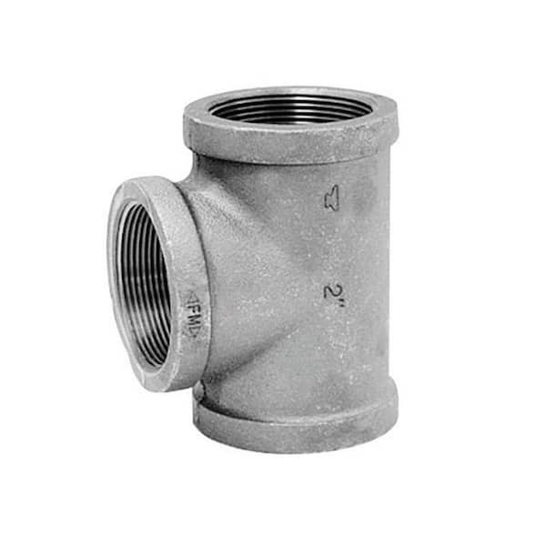 2 in. FPT x 2 in. D FPT 2 in. D FPT Galvanized Malleable Iron Tee