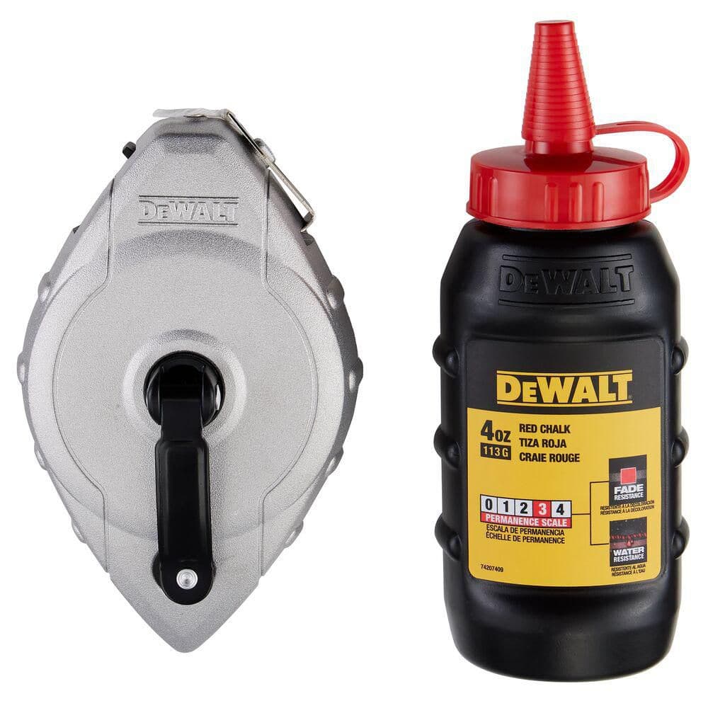 DEWALT 100 ft. Chalk Reel Kit with Red Chalk DWHT48331RC - The