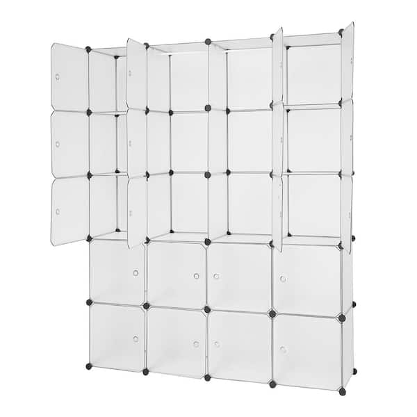 Winado 56 in. H x 18.5 in. W x 55.9 in. D White Plastic Portable Closet with Cube Organizer