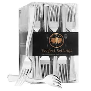 Silver Disposable Plastic Forks (125 Pieces)