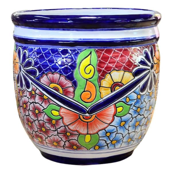 Ravenna Pottery Talavera 12-1/2 in. Round Ceramic Pot - B 5 RTV403-B 5 ...