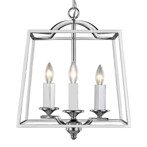 Golden Lighting Athena CH 3-Light Chrome Pendant