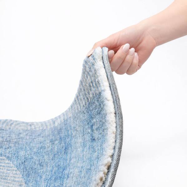 Dream Shag Premium Machine Washable Abstract ADS711 Blue 2 ft. x 3 ft. Accent Rug
